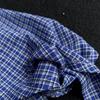 Silk Blue Plaid Bandana: Trendy Summer Triangle Scarf for Men & Women