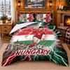 Printed 3Pcs Bedding Set Hungary Football Pattern Bed Sheet Pillowcase For Bedroom Decor