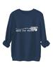 Women's Winter Unfit Simple Loose Fleece-Lined Pullover Hoodie