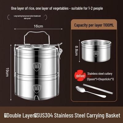 WUHE Edelstahl Mehrschichtige Isolierte Lunchbox