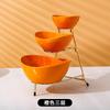 European Light Luxury Multi-Layer Fruit Plate Creative Living Room Household High-Value Ceramic Snack Candy Plate Dim Sum Dried Fruit Basket