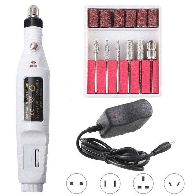 1 Set 2 Way Spin Electric Nail Drill Machine Manicure 20000RPM Machine Strong Pedicure Gel Cuticle Remove Mill Polish Equipment