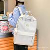 Schoolbag New Simple Solid Color Junior High School High School Students Large Capacity Portable Backpack Student Schoolbag Japanese Ins Backpack