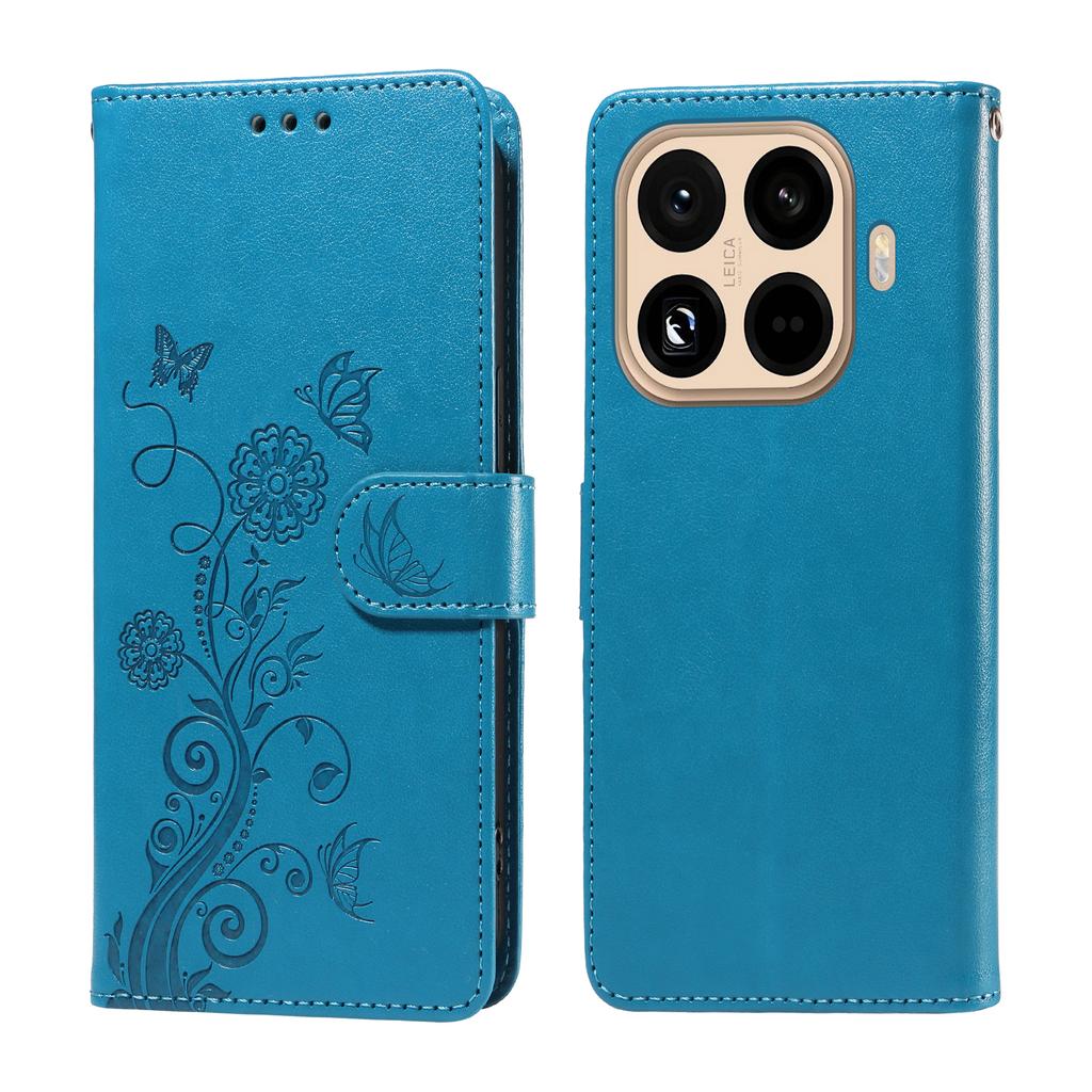 For Xiaomi 15T Pro Leather Case Butterfly Floral Imprint Wallet Stand Cover
