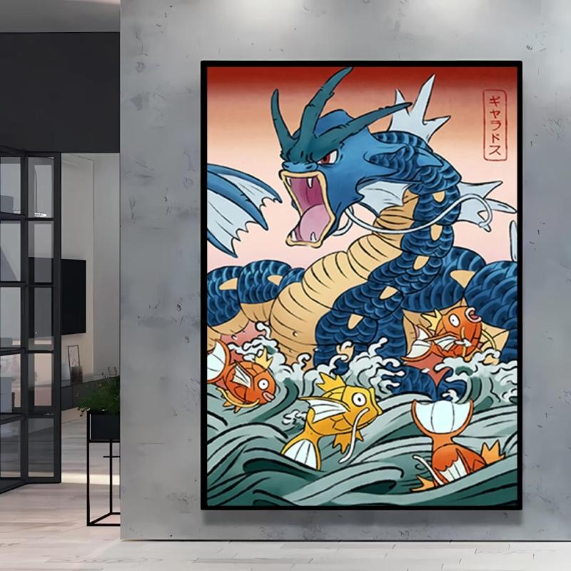 Poster and Painting  Mewtwo Charizard Christmas Gifts Home Room Picture Wall Art Classic Spray Printing Canvas Painting