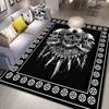 Gothic Skull Rug with Pentagram Border for Living Room Decor | Unique Area Rugs | Home Decor Accessories Skid Resistant Carpet