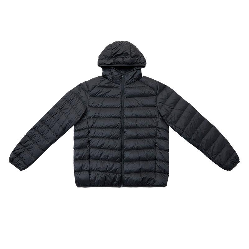

Unisex Lightweight Hooded Down Jacket – 90 White Duck Down for Warmth, Ideal for Outdoor and City Wear XXXL чорний