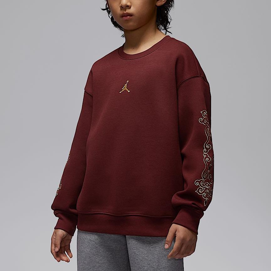 Jordan Sweatshirt FW25 Flight New Year Edition Crew Neck Pullover Knit Long Sleeve Kids Kids sweatshirts IR8375-644