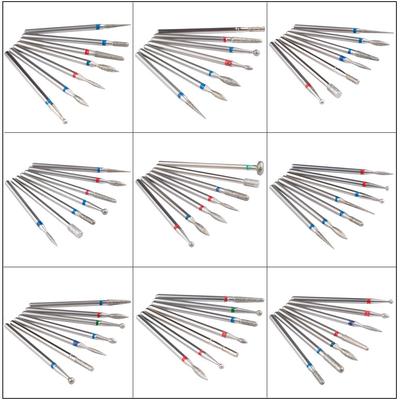 7 pezzi/lotto fresa diamantata per frese per manicure pedicure punte da trapano per unghie accessori ugelli per frese per manicure lime per unghie