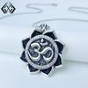 Xiweier Retro Lotus Pendant Necklace with Copper and Zircon for Men and Women