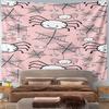 Cute Spider and Webs Pink Tapestry Design Pattern Wall Hanging Tapestry Decorative Tapestry Home Decor for Bedroom and Living Room