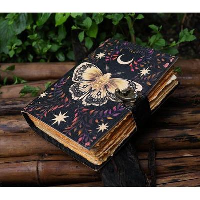 Diario in pelle Quaderno a farfalla Taccuino per la scrittura Taccuino per schizzi libro bianco libro di poesia Taccuino libro di viaggio per Uomini donne