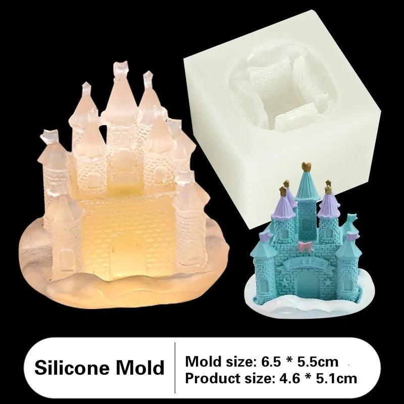 Trojrozměrná silikonová forma Castle Diy Crystal Epoxidové lepidlo Starožitná silikonová forma dortová forma