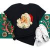 2025 Women Santa Claus Print Clothes Christmas 90s Funny Holiday Fashion Cartoon Tops Tee Shirt Ladies Female Graphic TShirt