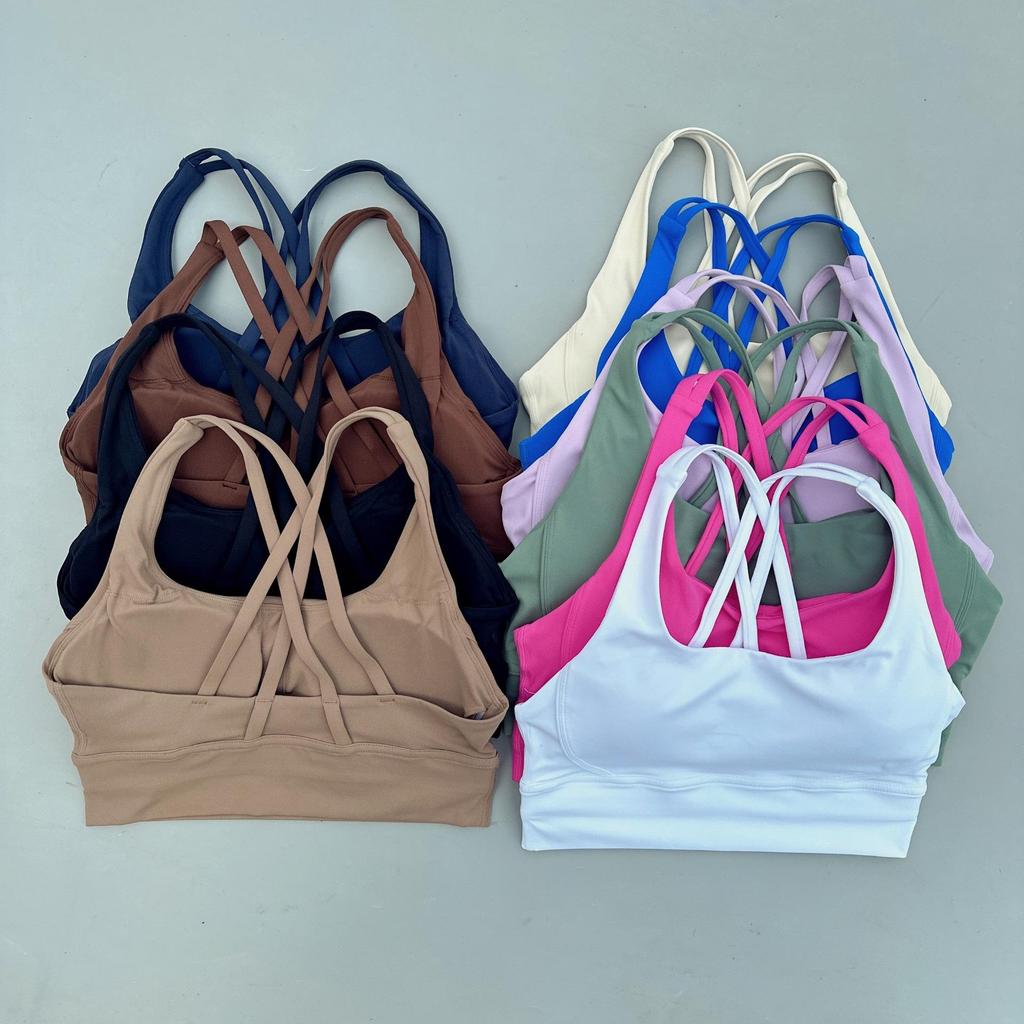 Lulu Women's Shockproof Crossover Yoga Sports Bra - Running & Fitness Vest