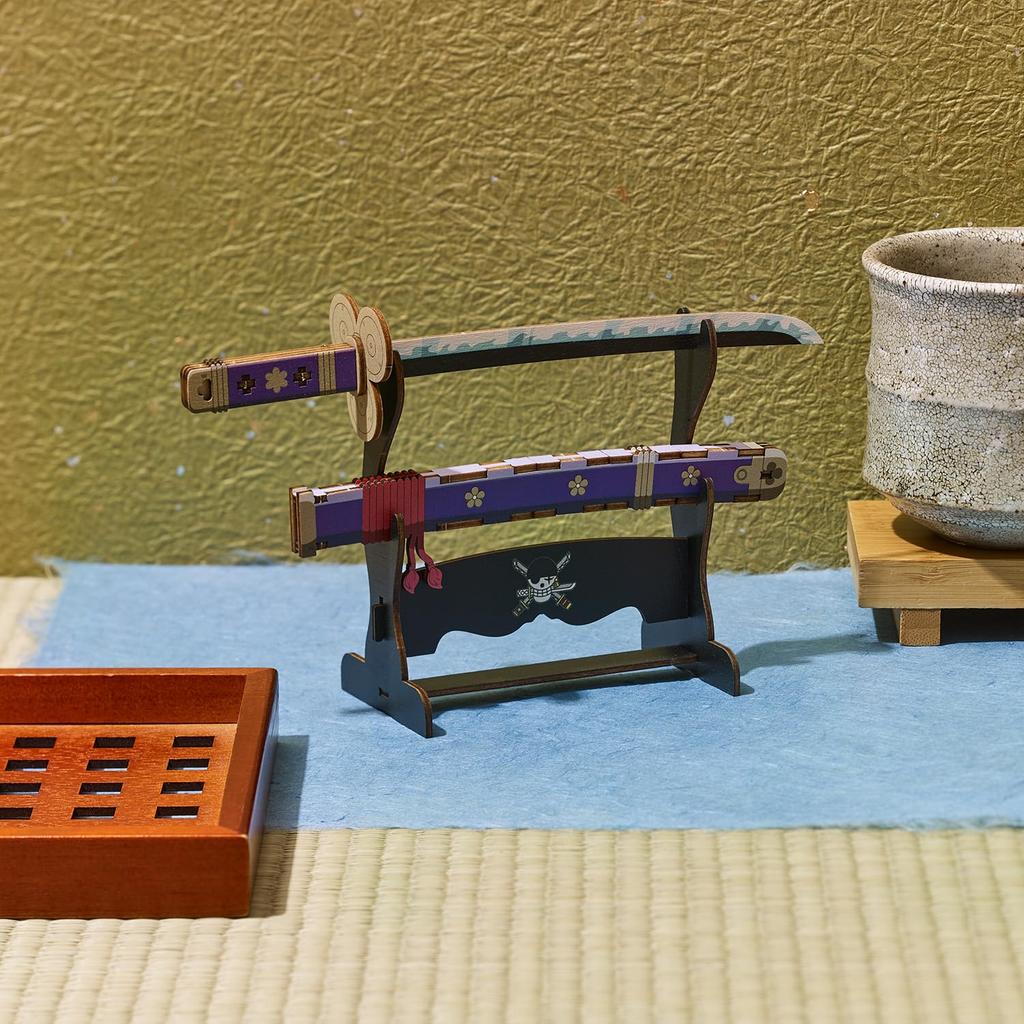 Ki-gu-mi One Piece Roronoa Zoro's Sword, Enma - A 3D Wooden Puzzle DIY Craft Kit for Kids and Adults - Educational Toy for Boys and Girls - A Great