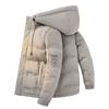 2025 Winter Fashion Casual Down Jacket PU Fabric Men's Hooded Trend Men's Loose Warm Down Jacket Cotton Jacket