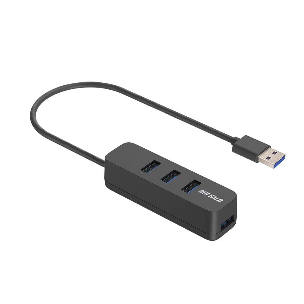 

Buffalo с магнитом BSH4U325U3BK USB-A 3.2Gen1 с питанием от шины 4-портовый хаб, черный, модель с верхней вставкой, [совместим с Windows/Mac] чёрный