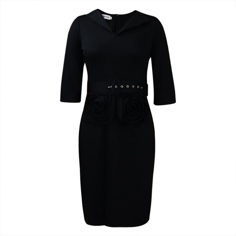 

L женская одежда осень большой размер офисный профессиональный карандаш розовое европейское и американское платье XXXL