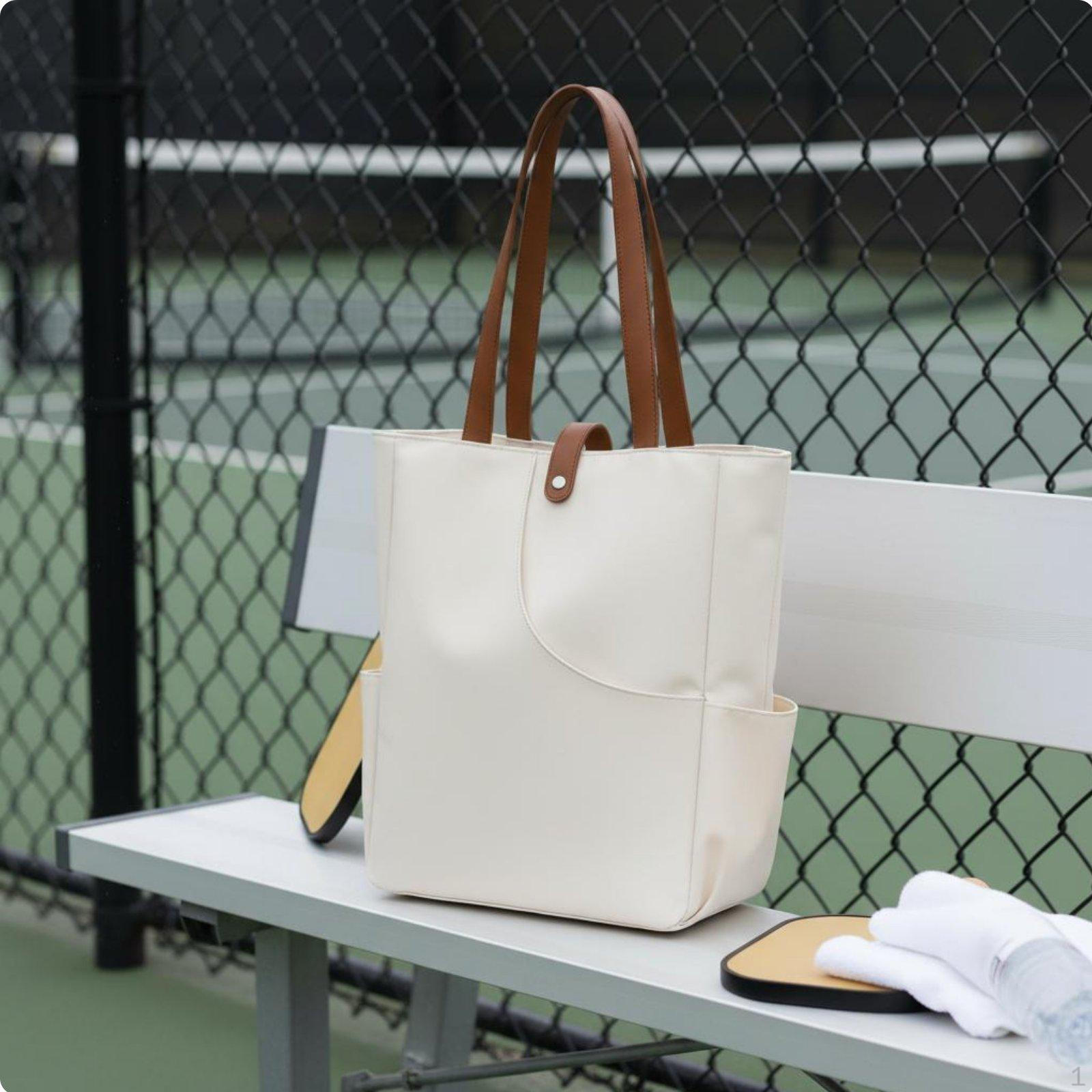 Pickleball Bag MultiFunctional Large Capacity Athletic Tote Lightweight Sports Gym for бежевый