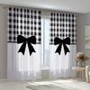 2PCS Digital Printing Sheer Curtain, Buffalo Plaid Check Rustic Pattern, Farmhouse Cabin Country Lumberjack Winter Decor