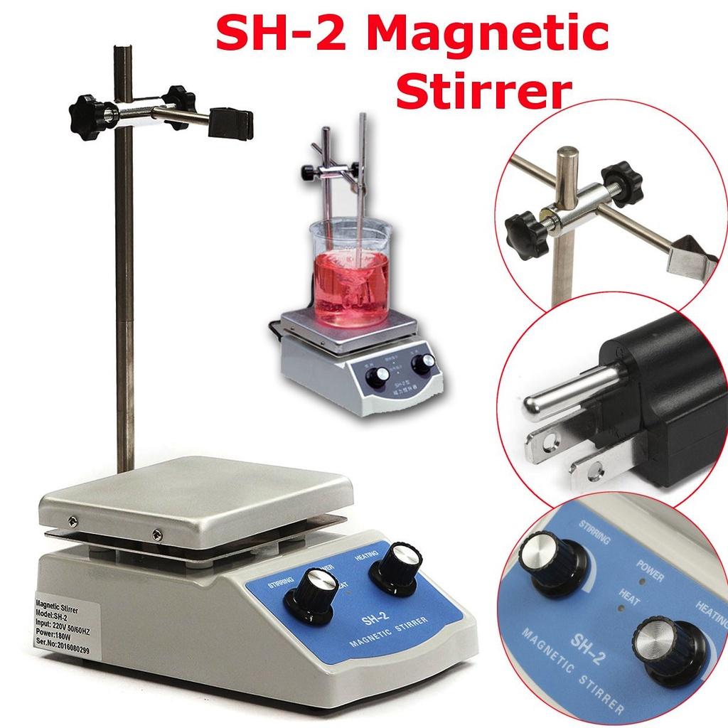 220V SH-2/50Hz Dual Control Machine Stir +1 inch Stir Bar C3 Magnetic Blender Hot Plate Stirrer