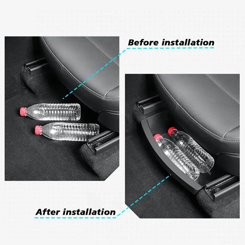 For Tesla New Model Y 2025 Launch Juniper Teslajuniper Front Seats Under Seat Drawer TPE Storage Box