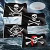 90*150cm Pirate Banner Pirate Theme Birthday Party Decorations Pirate Ship Skull Pennant Flags for Halloween Party Decor Cosplay