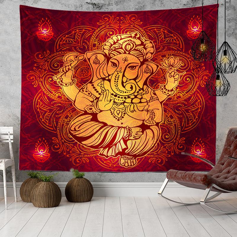 Home Decor Indian Ethnic Tapestry Hanging Elephant Digital Printing Tapestry Living Room Background Cloth Beach Towel