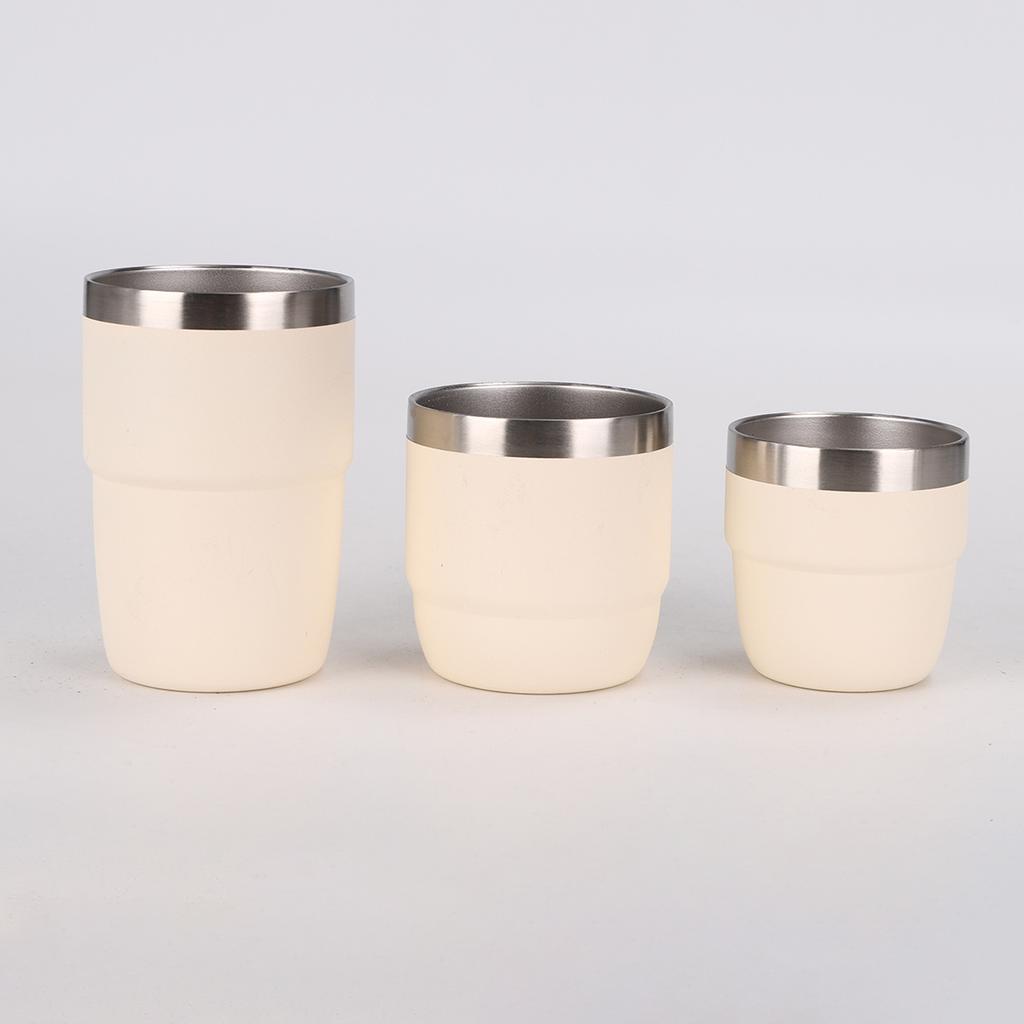 2PC 6/8oz Stainless Steel Thermos Cup Multi-color Portable Ice Cup Mini Double-layer Insulated Coffee mug With Lid water bottle