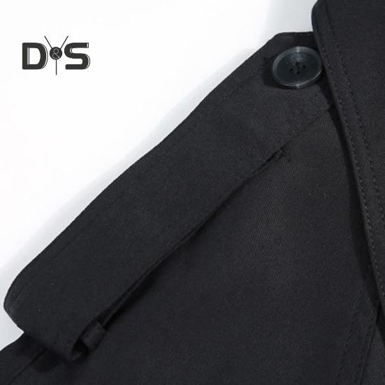 Damen Windjacke Umlegekragen Lockerer Mantel in reiner Farbe Lange Ärmel Gürteldekor Mantel Mittellang mit Taschen Winddichte Damenjacke