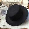 [People] British black autumn and winter woolen hat woolen big brim casual jazz versatile retro hat gentleman