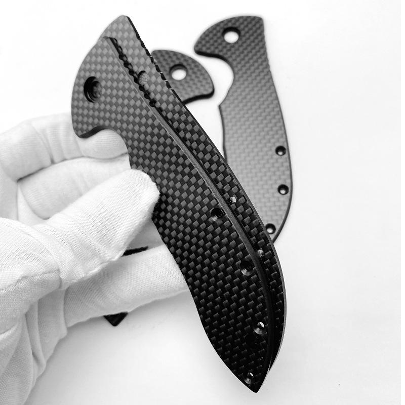 1 Pair Carbon Fiber Surface Pattern Knife G10 Handle Patches Scales for Emerson Commander Folding Knives DIY Make Accessories