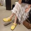 Baotou slippers wear women's woven shoes with one foot on the outside 2025 new breathable mesh heightening pearl Birkencool slippers