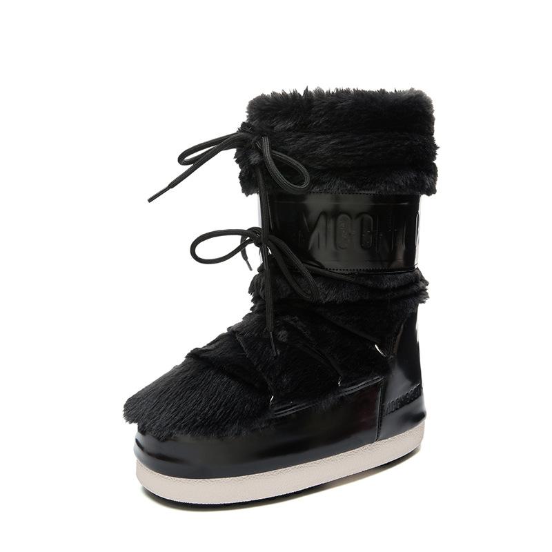 Fashion Waterproof Snow Boots Women's 2025 Winter New Thickened Thermal Sleeve Cotton Boots Non-slip and Wear-resistant Moon Boots