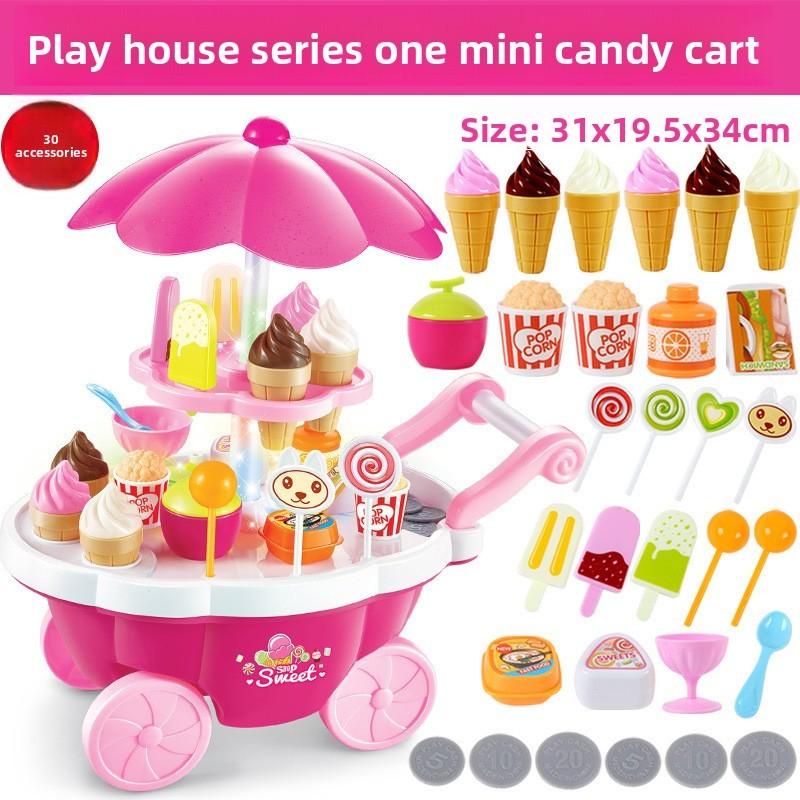 Childrens Ice Cream Cart Play Set With Sound Light Effects For Kids Ages 3 To 6