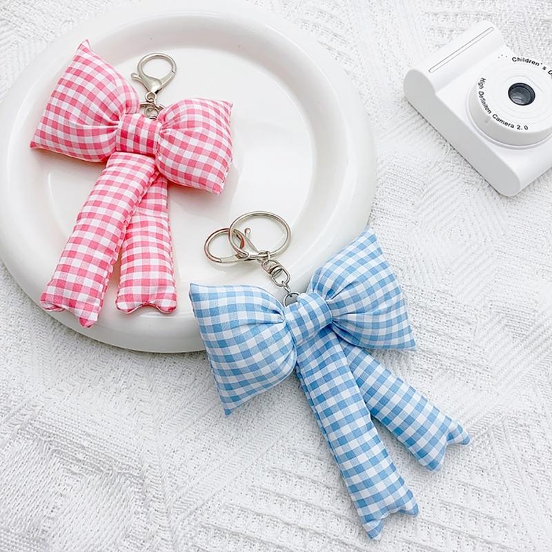 Bows Keychains for Women Cute Bowknot Beaded Keyring Charm Aesthetic Phone Chain Accessories Key Chain for Car Key