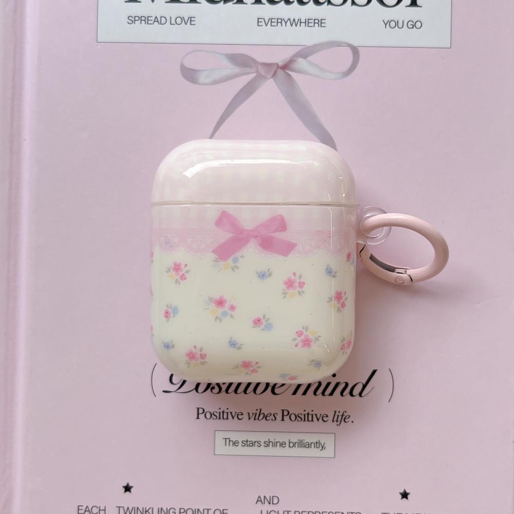 ins Korean small floral bow is suitable for airpods4 earphone cover pro3 new airpodspro2 protective cover 3rd generation Apple wireless bluetooth