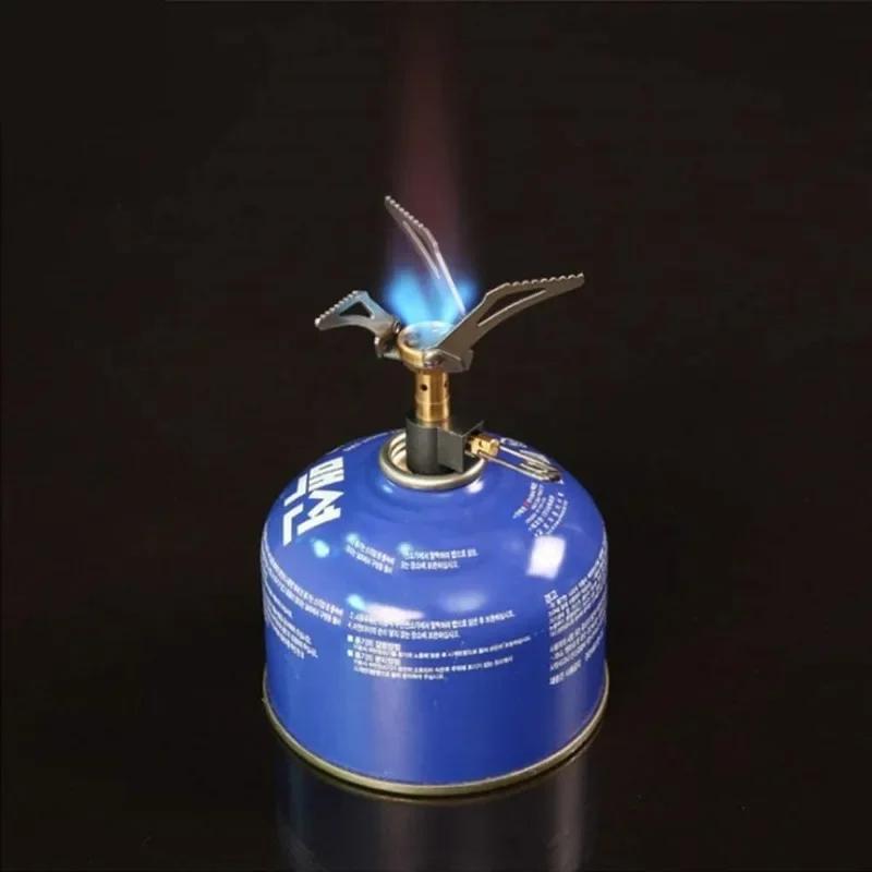 Portable Mini Camping Stoves Head Integrated Folding Stove Head Camping Outdoor Integrated Stove Head for Outdoor Camping Hiking