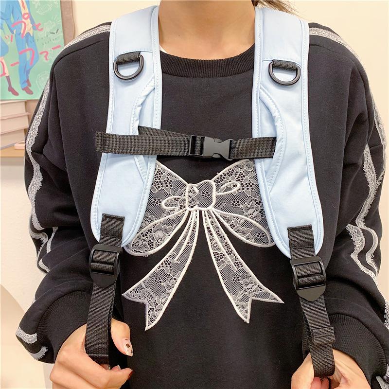 Schoolbag female ins Japanese niche design contrasting colors versatile mountaineering sports bag outdoor travel backpack college student