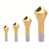 4Pcs Metal Drill Bit HSS Titanium Coated Countersink and Deburring Tool Set