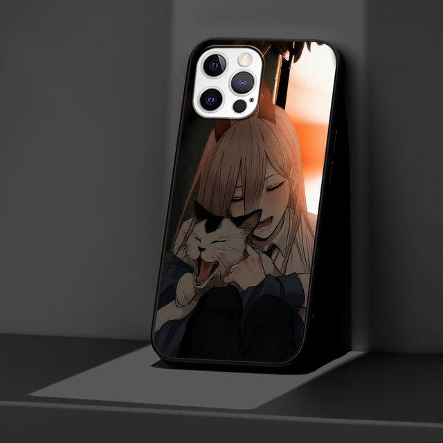 Case For Apple Iphone 11 13 12 Mini 14 Pro Max Xr 7 8 +Se 2020 Xs 6 6s Plus 5 5s Black Silicone Phone Cover Chainsaw Man Anime