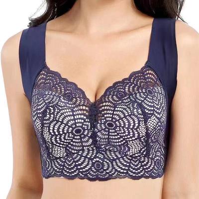 Seamless Lingerie for Women Without Steel Rings Large Size Beautiful Back Bra Thin Gathered Lace Bras