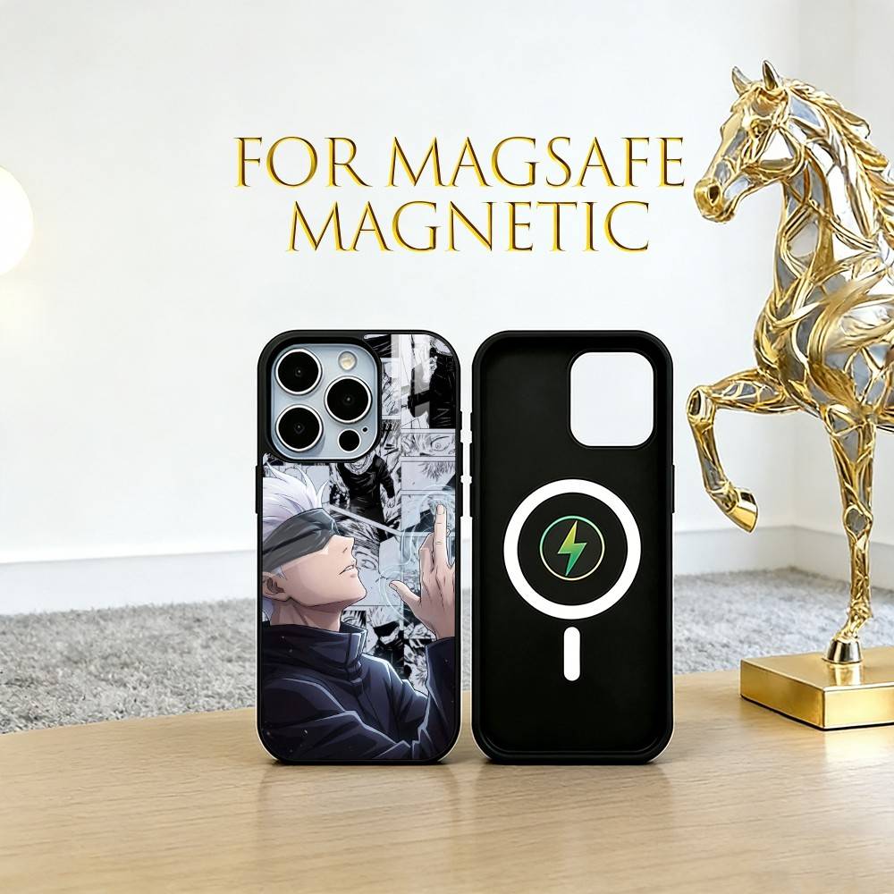 

Satoru Gojo Phone Case For iPhone17,16,15,14,13,12,11 Plus,Pro Magnetic For Magsafe Wireless Charging iPhone14Plus