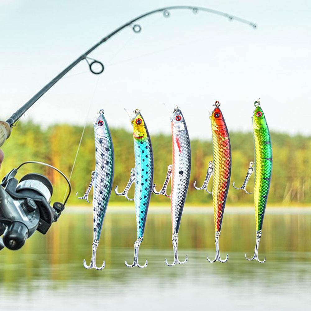 5pcs 10cm 8g Fishing Lures Artificial Hard Bait 3D Eyes Wobbler Swimbait for Trout Bass Carp Fishing Accessories