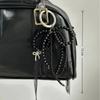 Korean Cute Lace Bow Pearl Beaded Phone Pendant Chain Accessories Aesthetic Ballet Shoes Camera Bag Decoration Keychain Gift