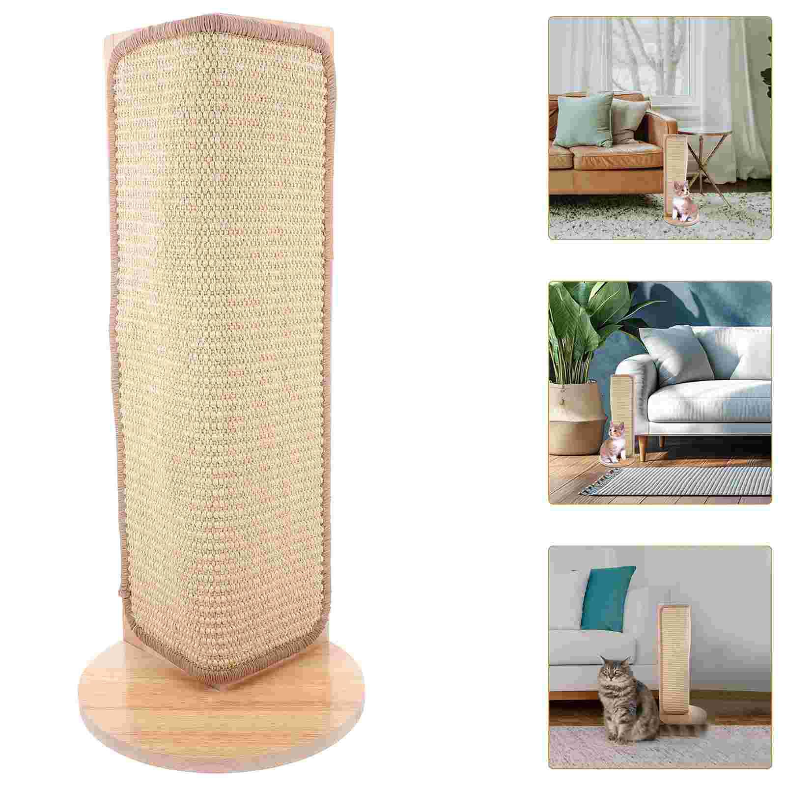 

Cat Scratching Board Protective Mat Couch Scratcher Corner Microchip Protector Wooden Sisal 52.00X23.00X18.50CM