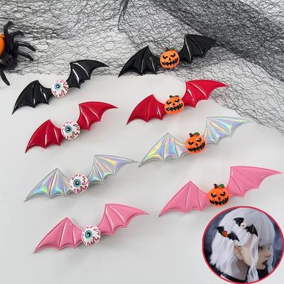 4PCS Cosplay Bat Wings Hair Clip Y2k Bat Duckbill Side Clip Punk Halloween Hairpin  Festival Gifts