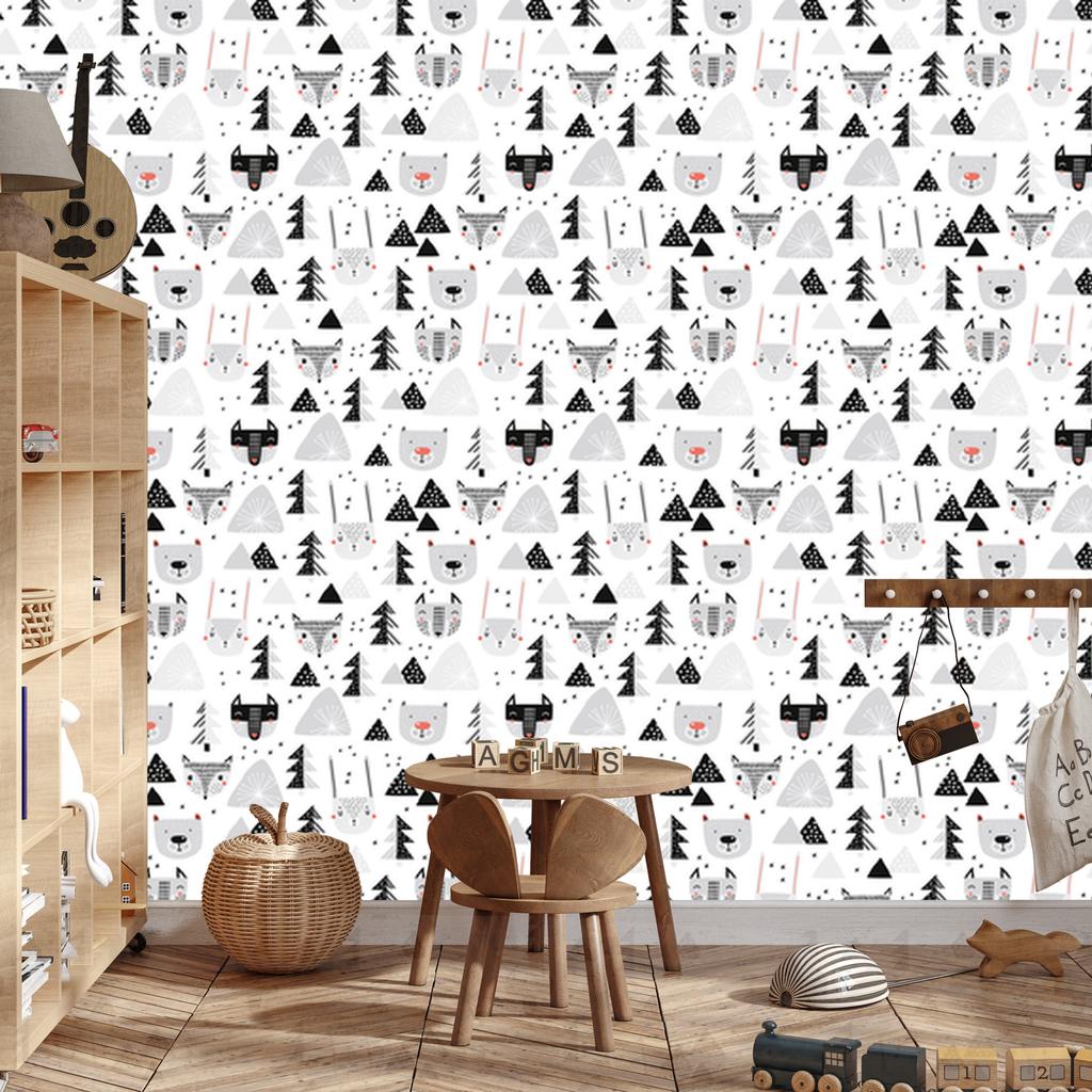 Beautiful forest animals wallpaper for living room and bedroom 50x1000