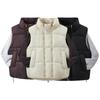 2025 Korean Unisex Casual Warm Stand Collar Short Loose Vest Jacket for Autumn/Winter